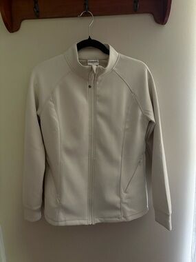 Women's Cream Full-Zip Bomber Jacket